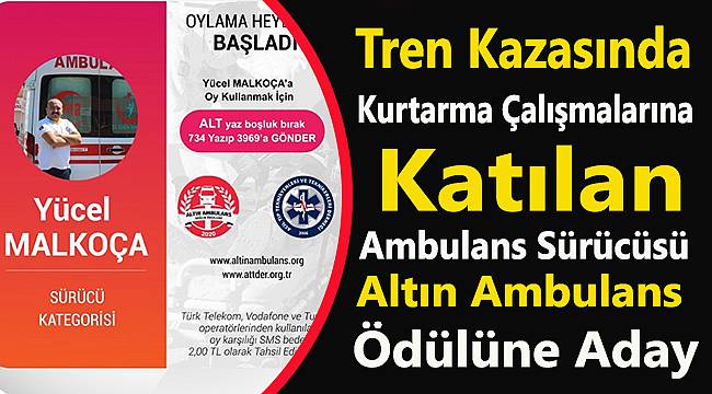 Tekirdağ'ı Altın Ambulans Ödülleri'nde Temsil Edecek