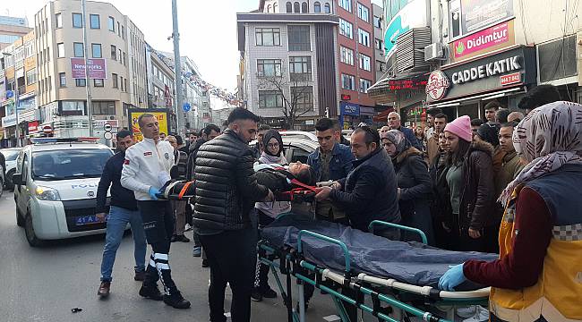 Test Yönden Giden Motosiklet Yayaya Çarptı