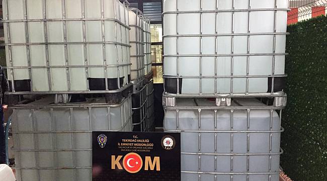 Tekirdağ'da Kaçak Üretilen 12 Bin 400 Litre Etil Alkol Ele Geçirildi