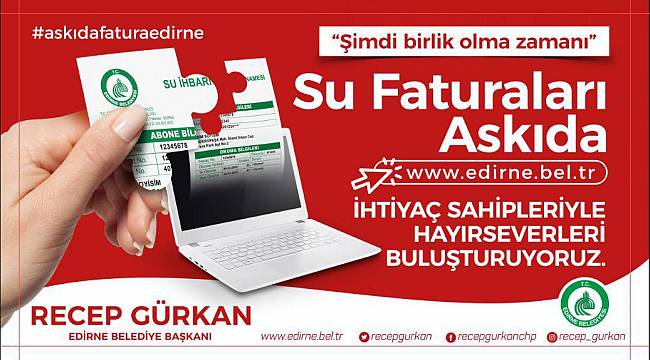 Edirne'de Askıda Fatura Uygulaması Başladı