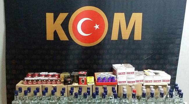 Edremit'te Kaçak Tütün ve İçki Operasyonu
