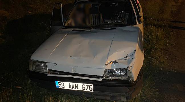 Kontrolden Çıkan Otomobil Yol Kenarında Oturan Yayalara Çarptı