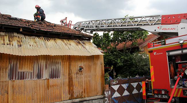 Sakarya'da Evde Çıkan Yangında Mahsur Kalan Kedi Yavrusu Kurtarıldı