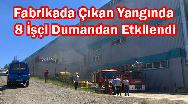 Fabrikada Çıkan Yangında 8 İşçi Dumandan Etkilendi