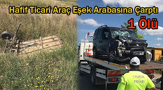 Hafif Ticari Araç Eşek Arabasına Çarptı, 1 Ölü