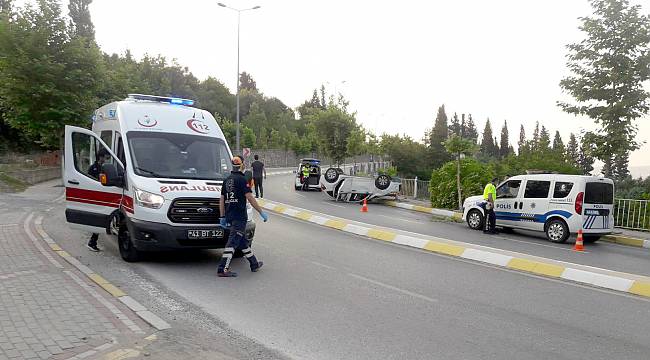 Kocaeli'de Otomobil Takla Attı, 1 Yaralı