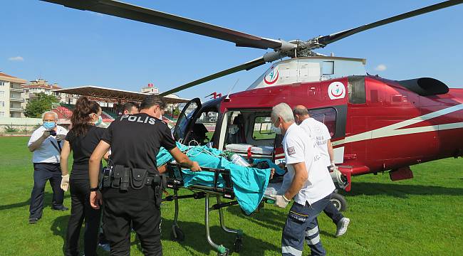 Ambulans Helikopter Elektrik Akımına Kapılan Suriyeli Genç İçin Havalandı