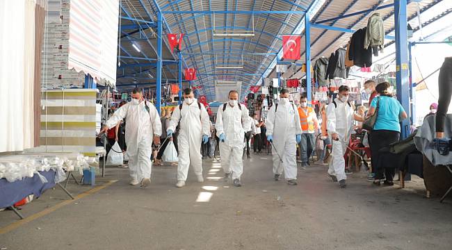 Turistlerin İlgi Gösterdiği "Pazar" Düzenli Dezenfekte Ediliyor