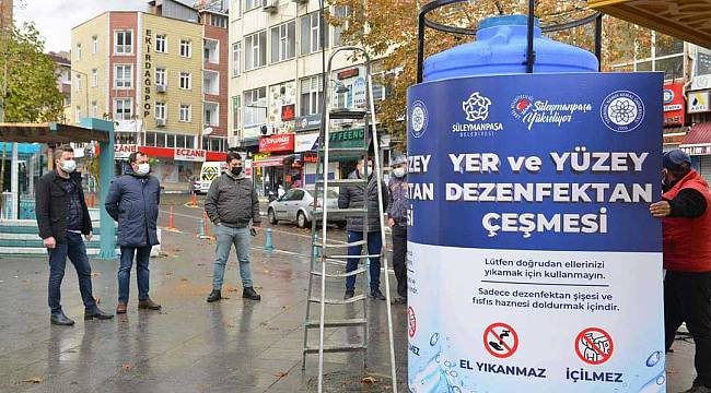 Salgınla Mücadele İçin Dezenfektan Çeşmeleri Hizmete Girdi