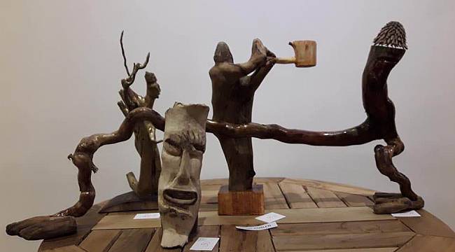 Deniz Kıyısından Topladığı Ağaç Parçalarını Sanat Eserine Dönüştürüyor