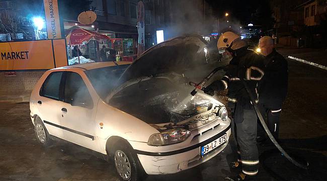 Lüleburgaz'da Otomobilde Çıkan Yangın Söndürüldü