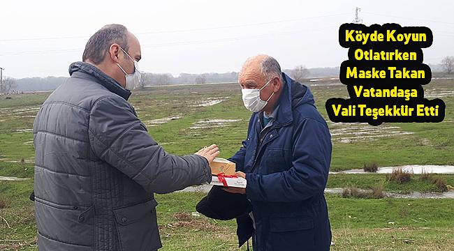 Köyde Koyun Otlatırken Maske Takan Vatandaşa Vali Teşekkür Etti