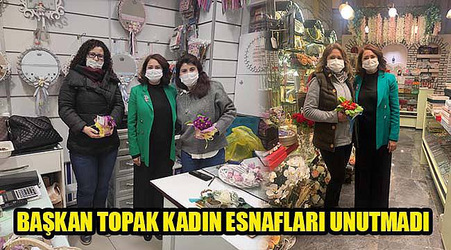 Başkan Topak 8 Mart'ta Kadın Esnafları Tek Tek Gezerek Günlerini Kutladı