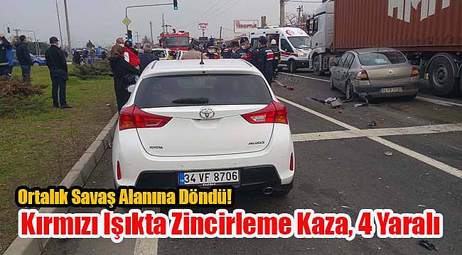 Kırmızı Işıkta Zincirleme Kaza, 4 Yaralı