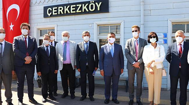 Meyer-Landrut ve Kaymakcı, Çerkezköy Tren İstasyonu'nda İncelemelerde Bulundu