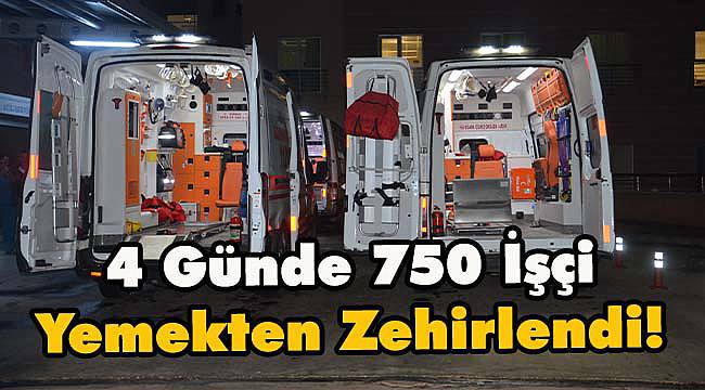 4 Günde 750 İşçi Yemekten Zehirlendi!