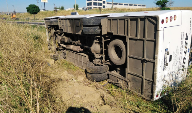 İşçi Servisi Devrildi, 8 Yaralı