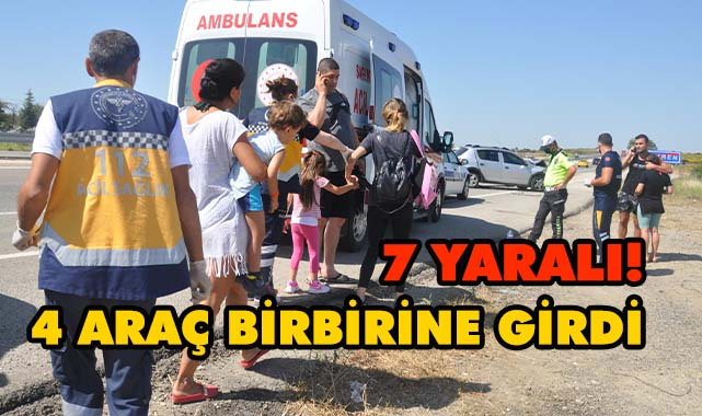 4 Araç Birbirine Girdi, 7 Yaralı