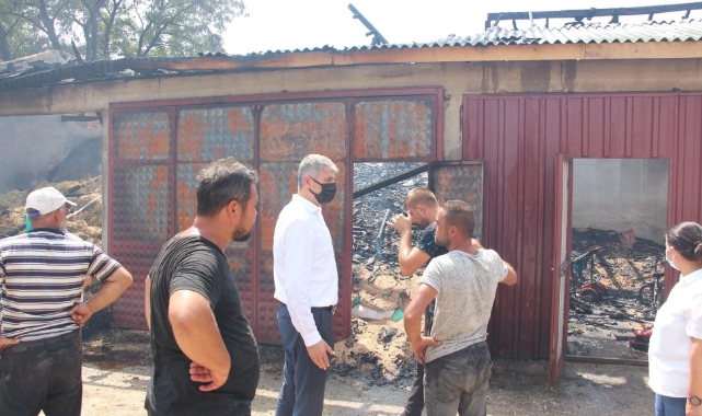 Hayvan Çiftliğinde Çıkan Yangın Hasara Neden Oldu