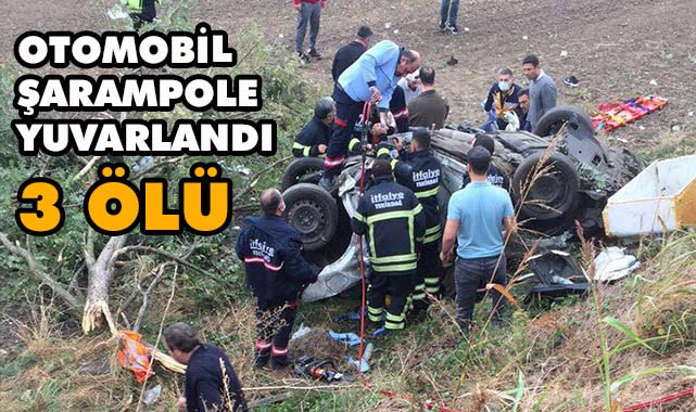 Ağaca Çarpan Otomobil Şarampole Yuvarlandı, 3 Ölü
