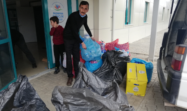Pazaryeri'nde Gaziden Engellilere Mavi Kapak Desteği