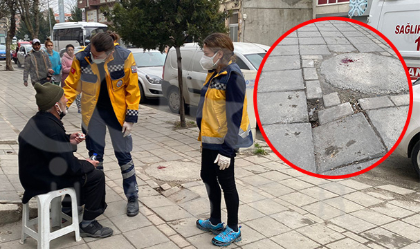 Kaldırım Taşına Takılıp Düştü, 80 Yaşındaki Adam Kanlar İçinde Kaldı
