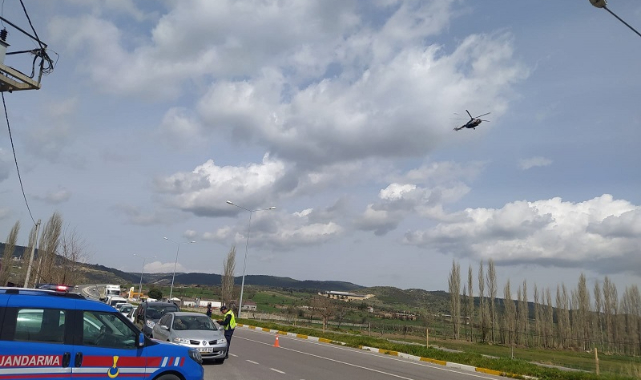 Balıkesir'de Helikopter Destekli Trafik Denetimi