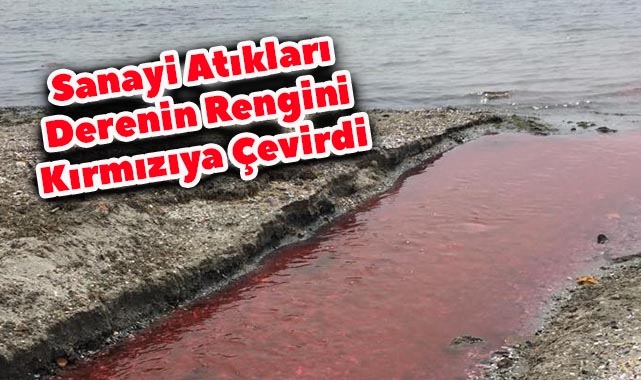 Sanayi Atıkları Derenin Rengini Kırmızıya Çevirdi
