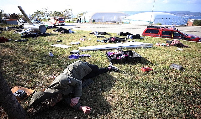 Çanakkale'de "Geniş Katılımlı Uçak Kaza Tatbikatı" Yapıldı