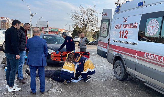 Otomobille Motosiklet Çarpıştı, 1 Yaralı