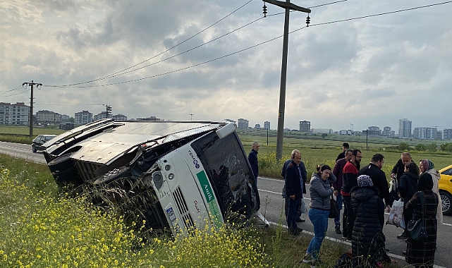 Çorlu’da İşçi Servisi Devrildi, 13 Yaralı