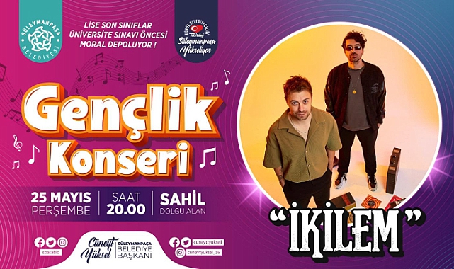 Süleymanpaşalı Gençler 'Gençlik Konseri' ile Coşacak