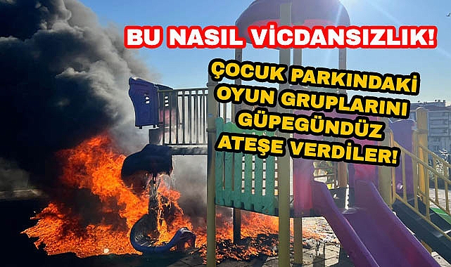 Çocuk Parkındaki Oyun Gruplarını Güpegündüz Ateşe Verdiler!