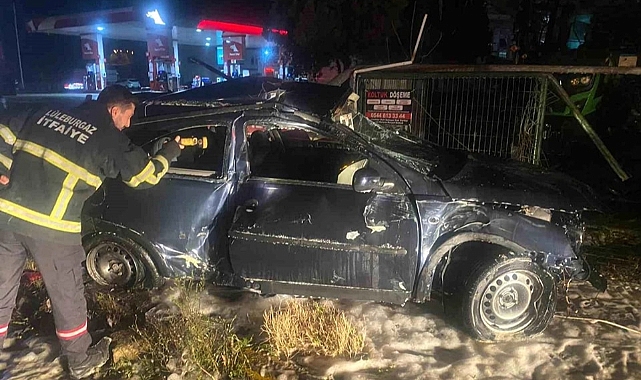 Takla Atan Otomobil Alev Aldı, 1 Yaralı