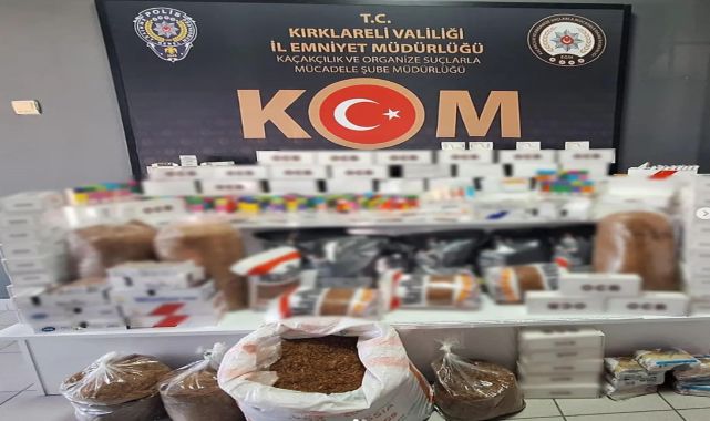 Kırklareli'de kaçak tütün ve içki operasyonu; 6 gözaltı