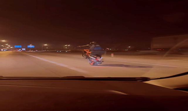 Motokuryenin, tek teker üzerinde tehlikeli yolculuğu kameralarda