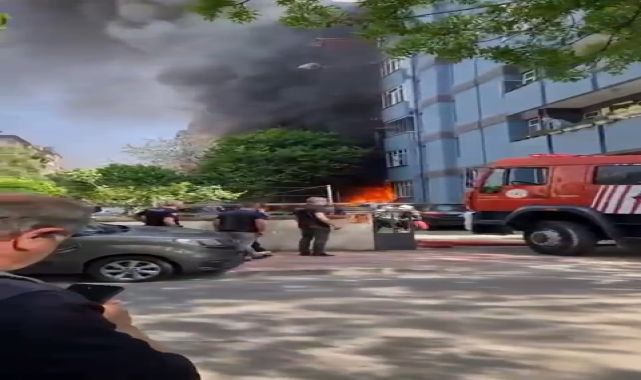 8 katlı binanın giriş katındaki depoda yangın