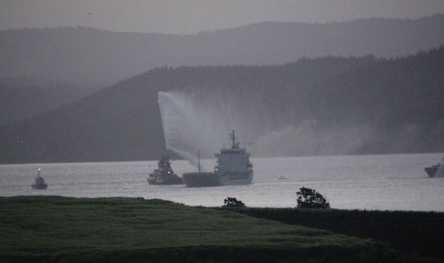 Çanakkale Boğazı'nda gemi yangını