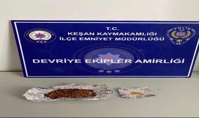 Edirne'de üzerinde uyuşturucuyla yakalanan şüpheliye gözaltı