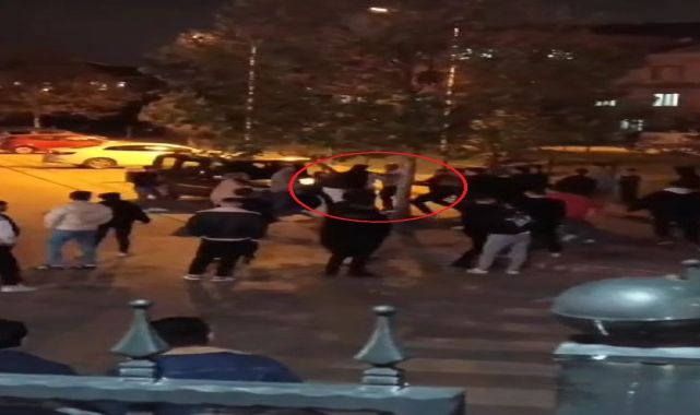 İki ailenin tekmeli, yumruklu kavgası kamerada