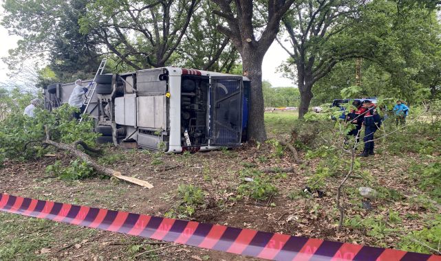Kırklareli'de yolcu otobüsü devrildi: 11 yaralı