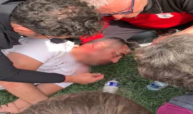 Maç sonrası kavgada dili boğazına kaçan antrenöre teknik ekip müdahale etti