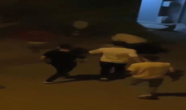 Sokaktaki komşu kavgası kamerada