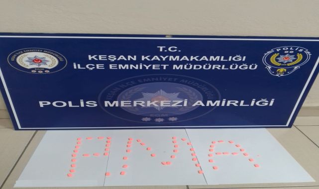 Keşan’da 60 uyuşturucu hap ele geçirildi
