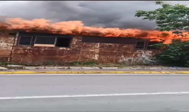 Kocaeli'de kereste üretim tesisi ofisinde yangın