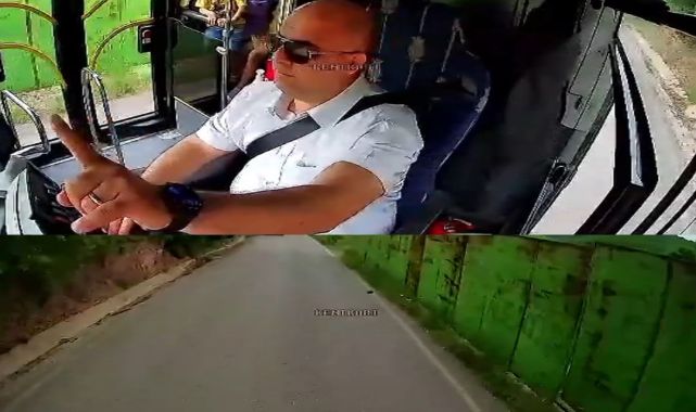 Otobüsü durdurup yoldaki kaplumbağayı ezilmekten kurtardı
