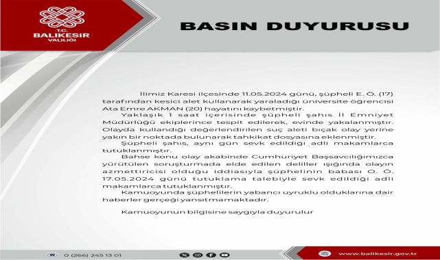 Üniversiteli motokurye Ata Emre'yi öldüren şüphelinin ifadesi ortaya çıktı; baba da tutuklandı