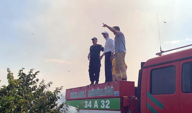 Edirne&#039;de buğday tarlasında çıkan yangın, ağaçlara sıçradı