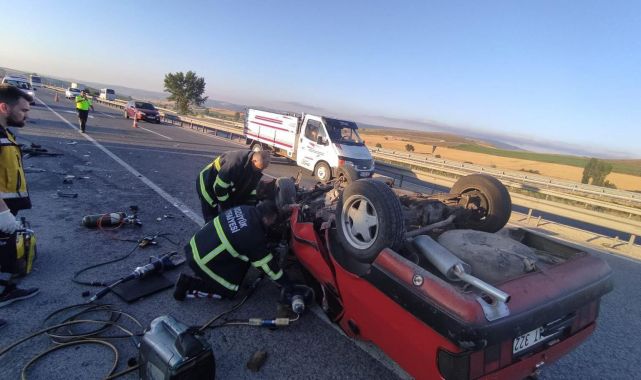 Bilecik&#039;te otomobil takla attı; 1 ölü, 1 yaralı