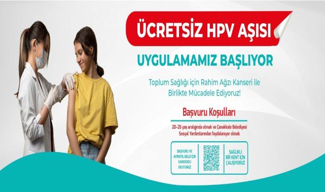 Çanakkale Belediyesi ücretsiz HPV aşı uygulamasını başlatıyor